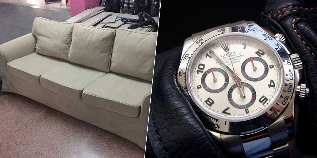 Mujer compra sofá usado por 25 dólares y encuentra dentro del mismo un rolex de 250.000