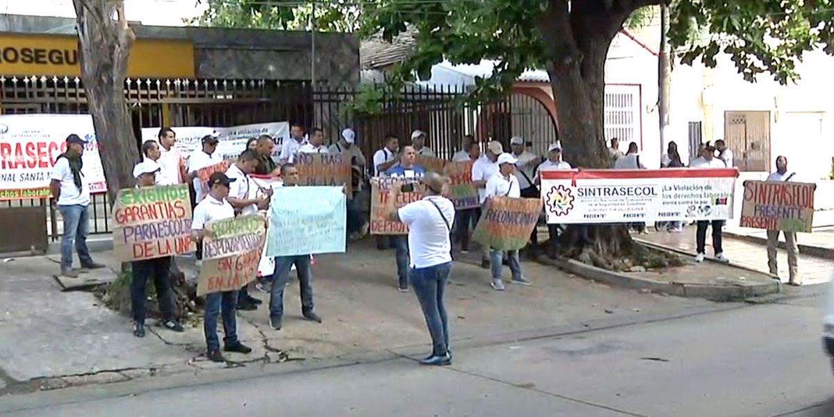 Sindicato de la UNP en Barranquilla protestó en rechazo por los asesinatos de los últimos días