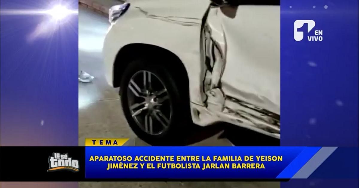 Aparatoso accidente entre la familia de Yeison Jiménez y el futbolista Jarlan Barrera