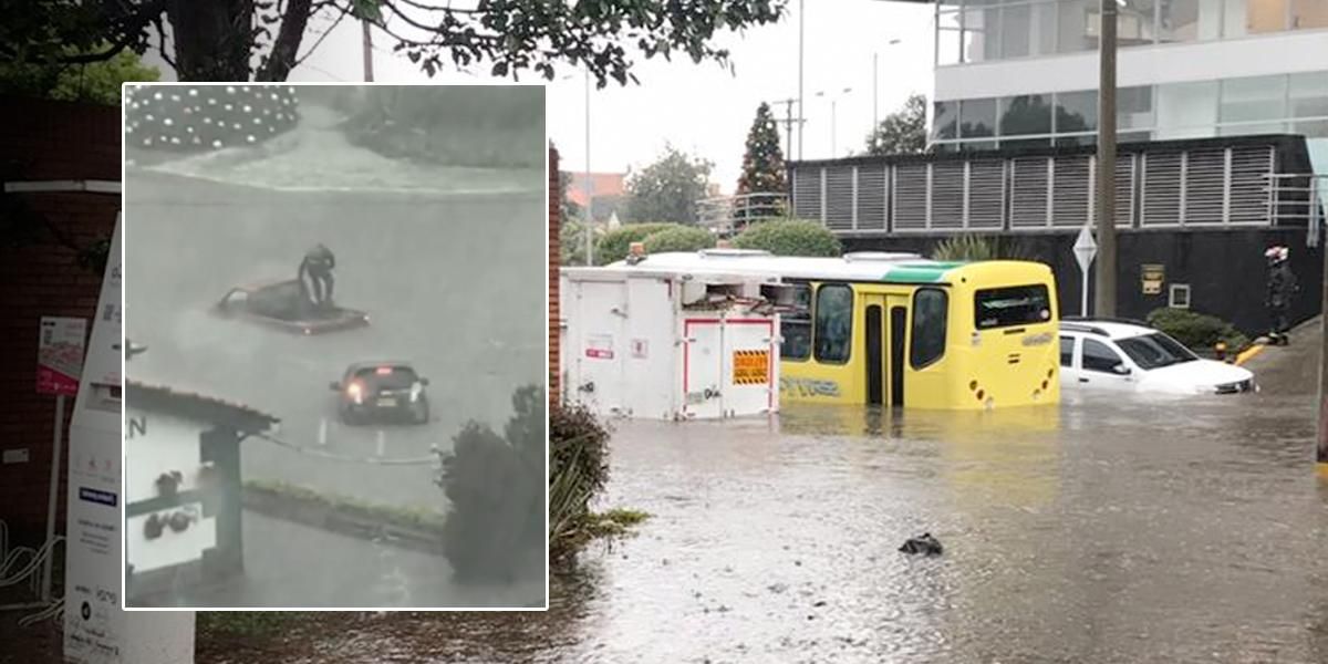 Inundado y con carros flotando: así quedó el norte de Bogotá tras fuerte aguacero