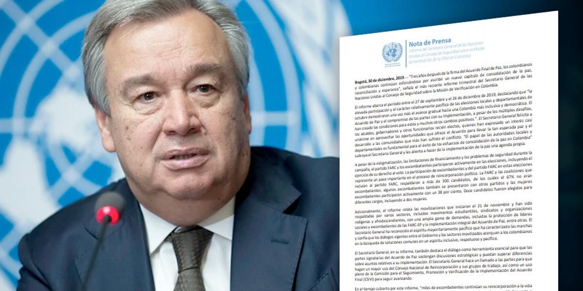 Secretario general de la ONU pide mayor protección para excombatientes de las Farc