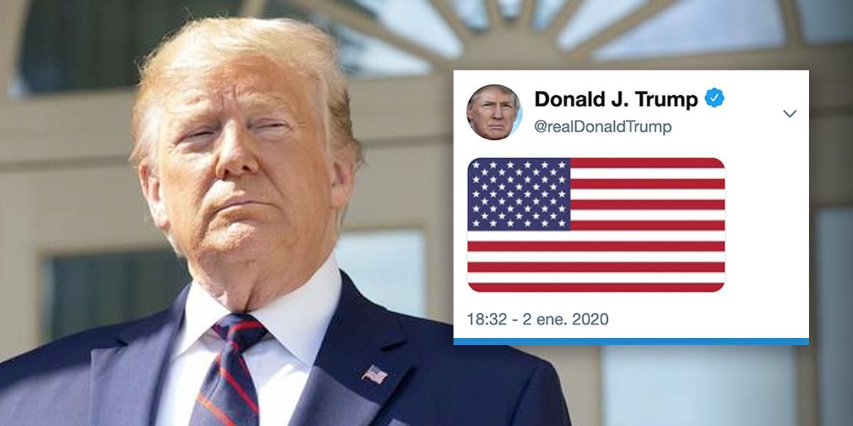 Trump tuitea la bandera de su país tras muerte de Soleimani en Bagdad