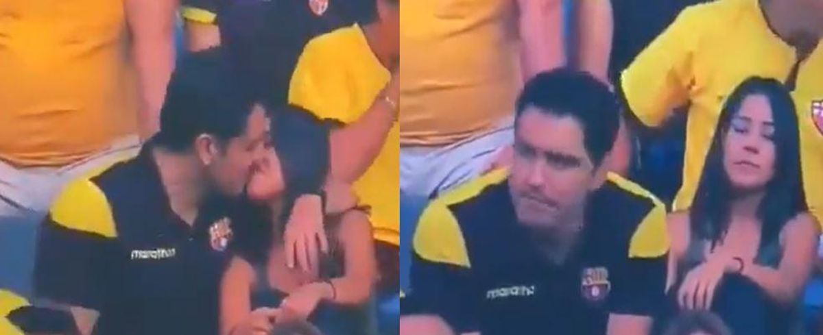Hombre “pillado con su moza” en estadio de Guayaquil habría reconocido su infidelidad