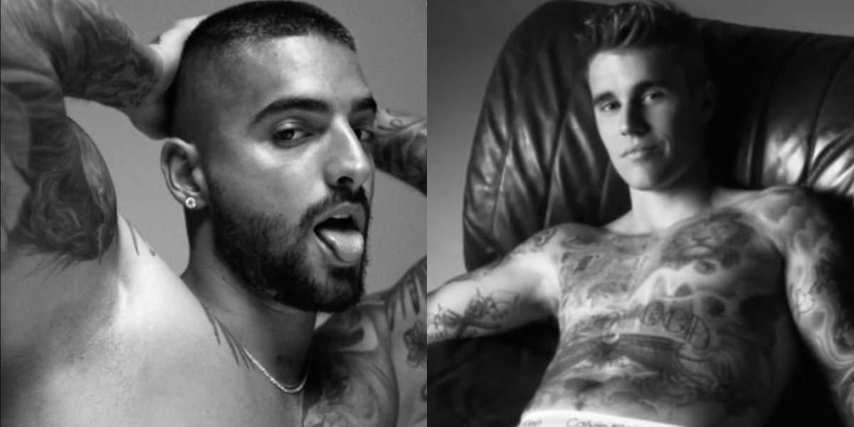 Las ardientes imágenes de Maluma sin ropa junto a Justin Bieber y Kendal Jenner