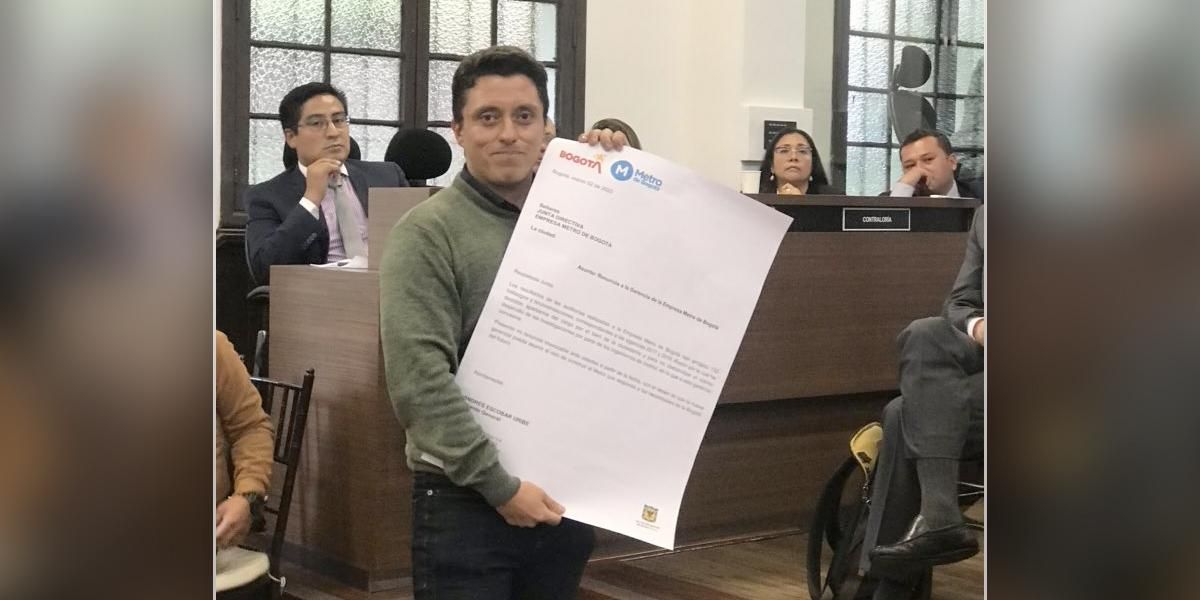 Gerente del Metro de Bogotá llamó payaso a concejal que le pidió la renuncia