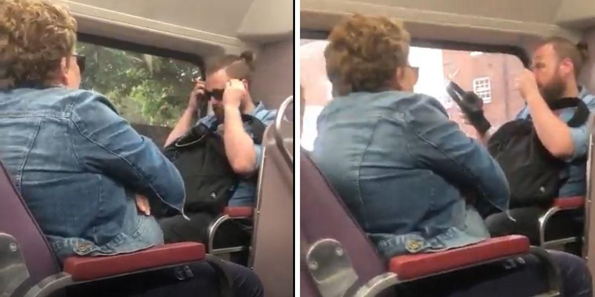 Mujer tose en tren