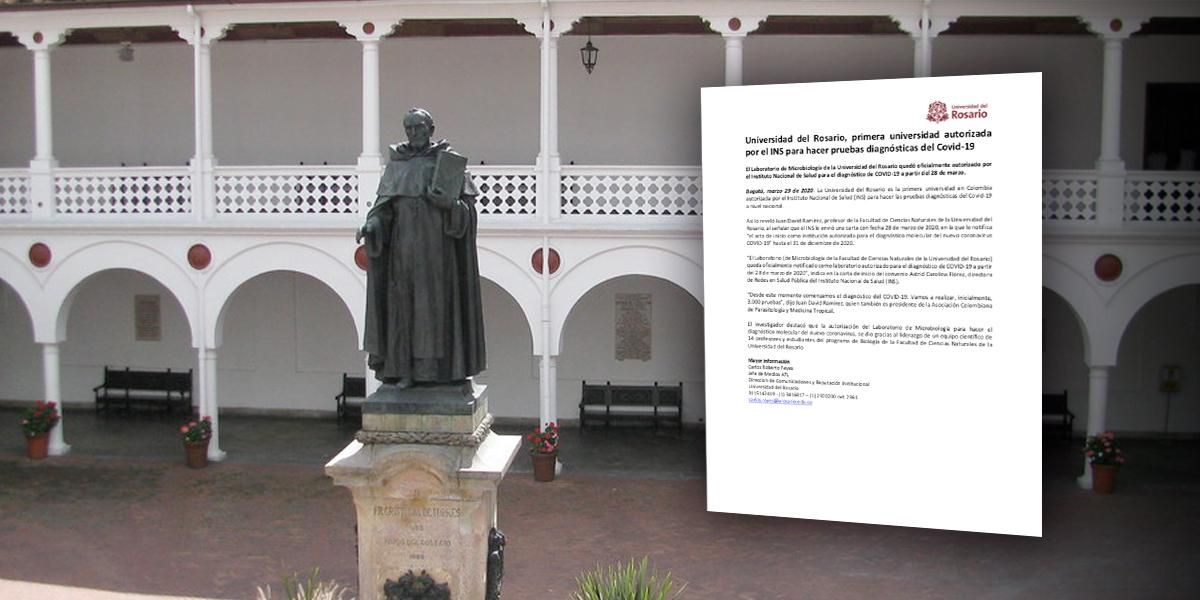 Universidad del Rosario, primera autorizada por el INS para hacer pruebas de COVID-19