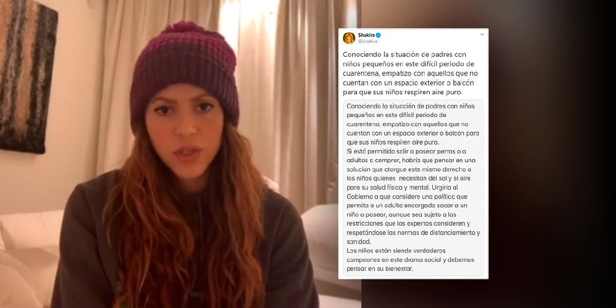 Polémica petición de Shakira para pasear niños en cuarentena, así como ‘mascotas tienen derecho’