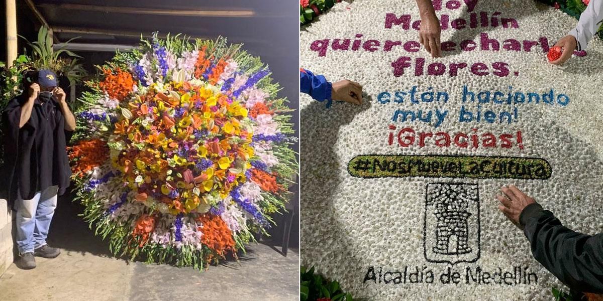 Silleteros homenajean a trabajadores de Medellín