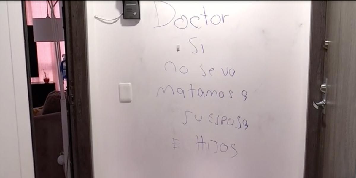“Doctor, si no se va matamos a su esposa e hijos”: la amenaza que recibió un médico en Bogotá