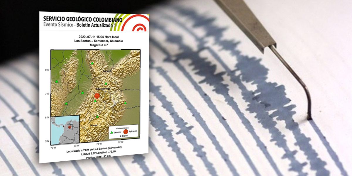 Temblor de magnitud 4.7 en Santander, se sintió en varias regiones del país