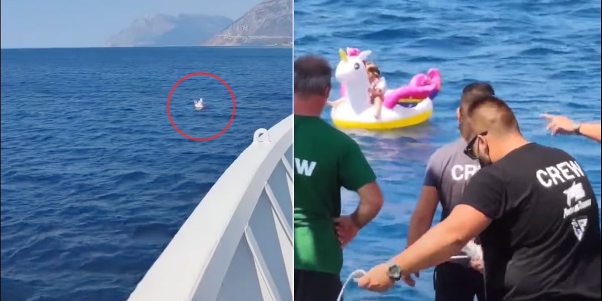 Ferry rescata a niña en Grecia
