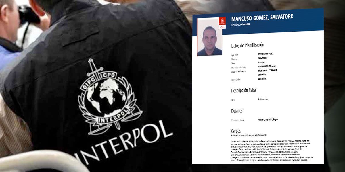 Interpol publica circular roja contra Salvatore Mancuso