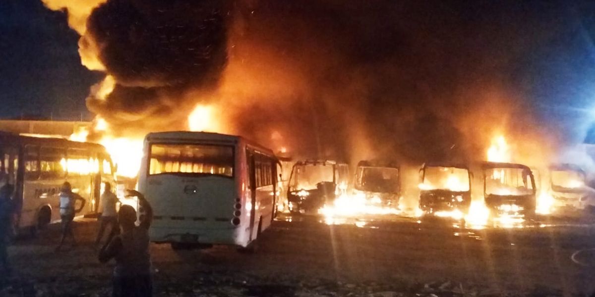 Incendio buses Malambo Atlántico