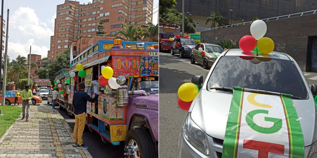 Caravana protestas Medellín