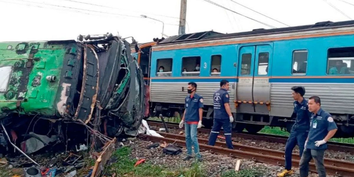 Accidente Tailandia Autobús Tren