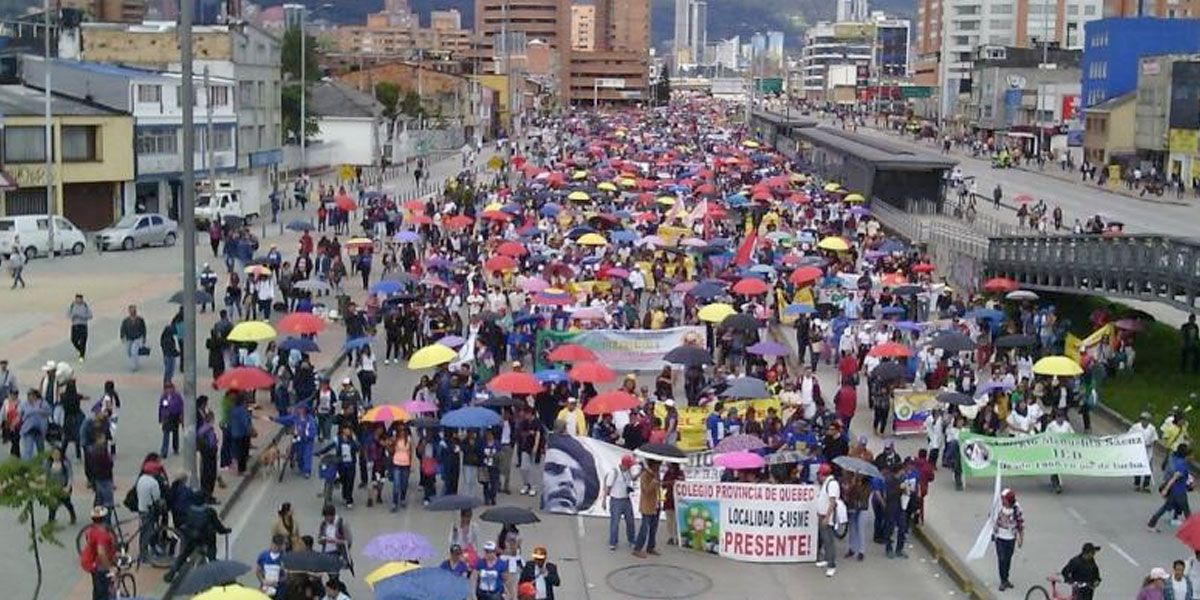Los cinco puntos de concentración del Paro Nacional en Bogotá