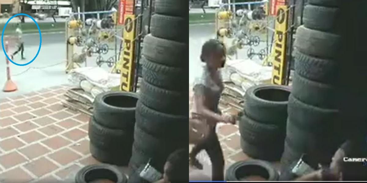 video acoso callejero mujer rocia gas pimienta cali