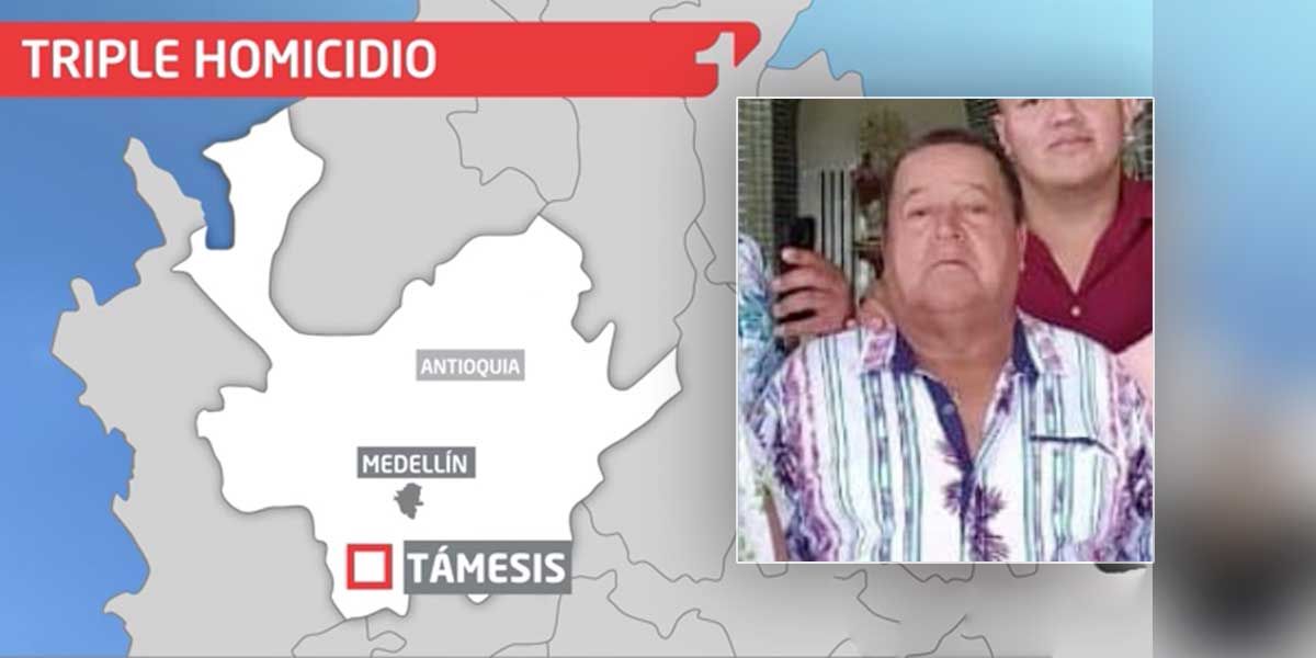 Sicario mata a tres personas en Támesis, Antioquia