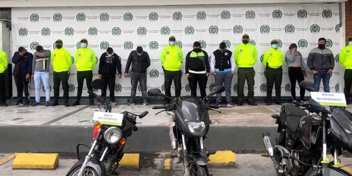 Banda Bogotá Soacha Policía Robo Motos