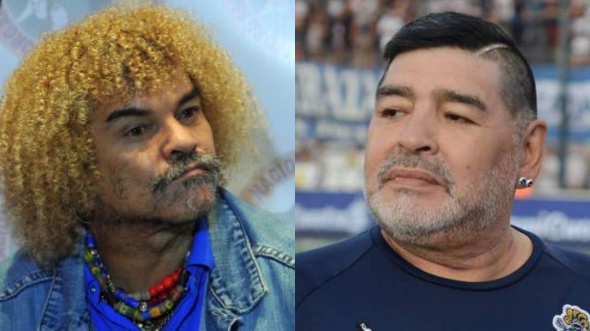 Carlos El Pibe Valderrama y Diego Armando Maradona
