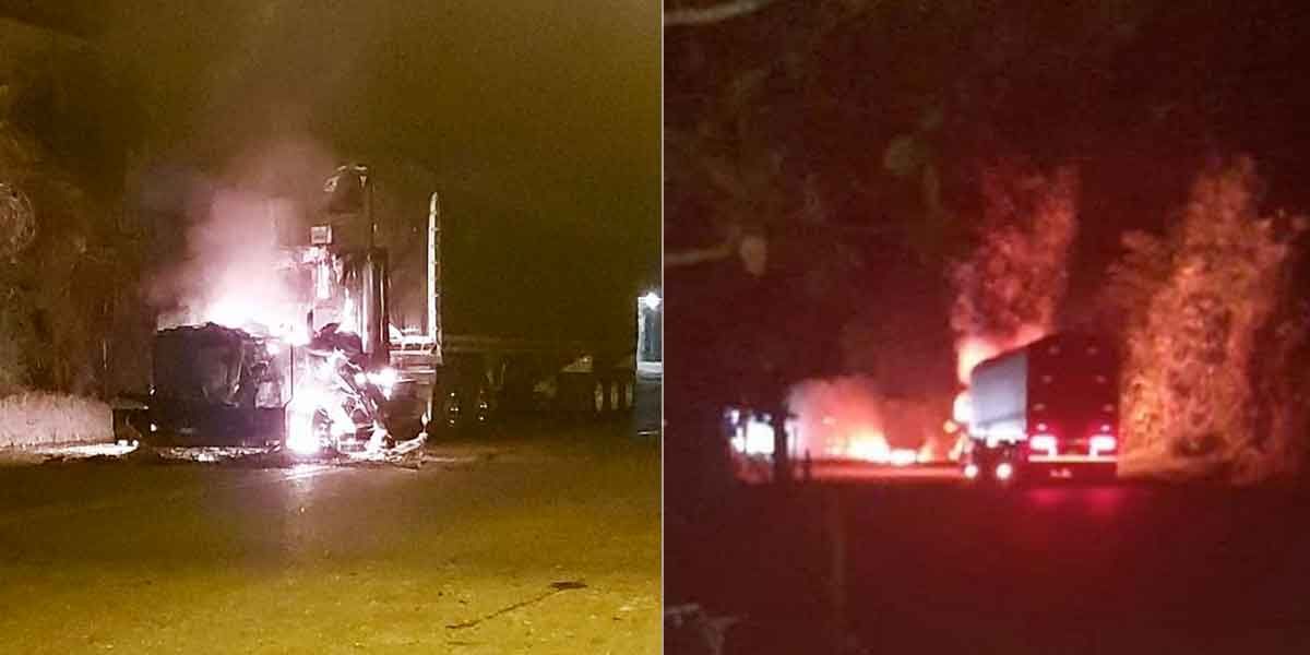 Cierre en la vía Medellín-Costa Atlántica por quema de camiones