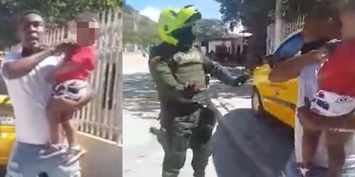 video policia santa marta evita padre hombre mate bebe 2 años
