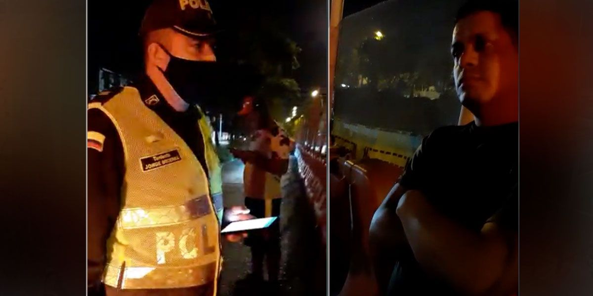 (Video) Sorprenden a policía conduciendo en aparente estado de embriaguez en Cali