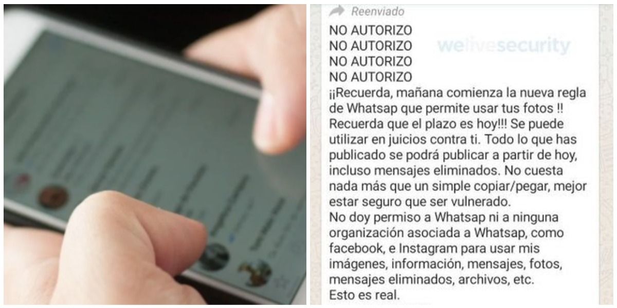 Falsa cadena para evitar nuevas políticas privacidad WhatsApp