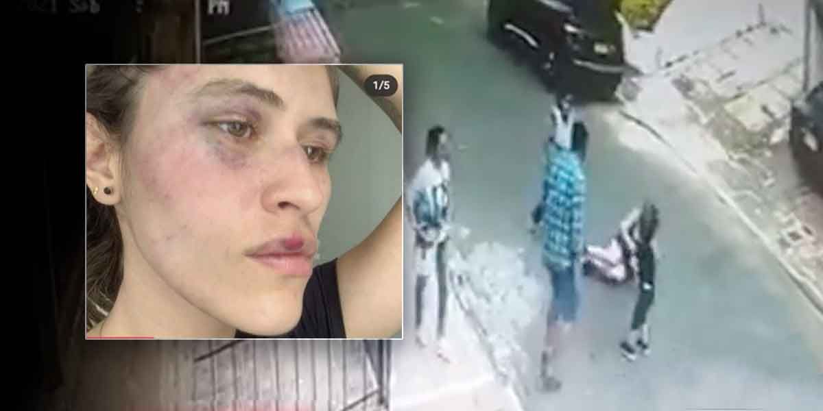 Video | Brutal golpiza a mujer que solo le pide a su expareja usar tapabocas en Bucaramanga