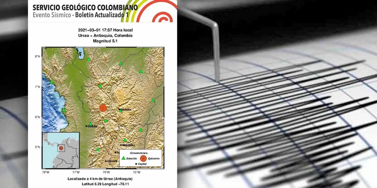Sismo Urrao Antioquia Servicio Geológico Colombiano