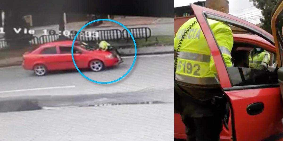 Video: Violenta embestida de un conductor a un policía cuando le hizo señal de pare en Bogotá