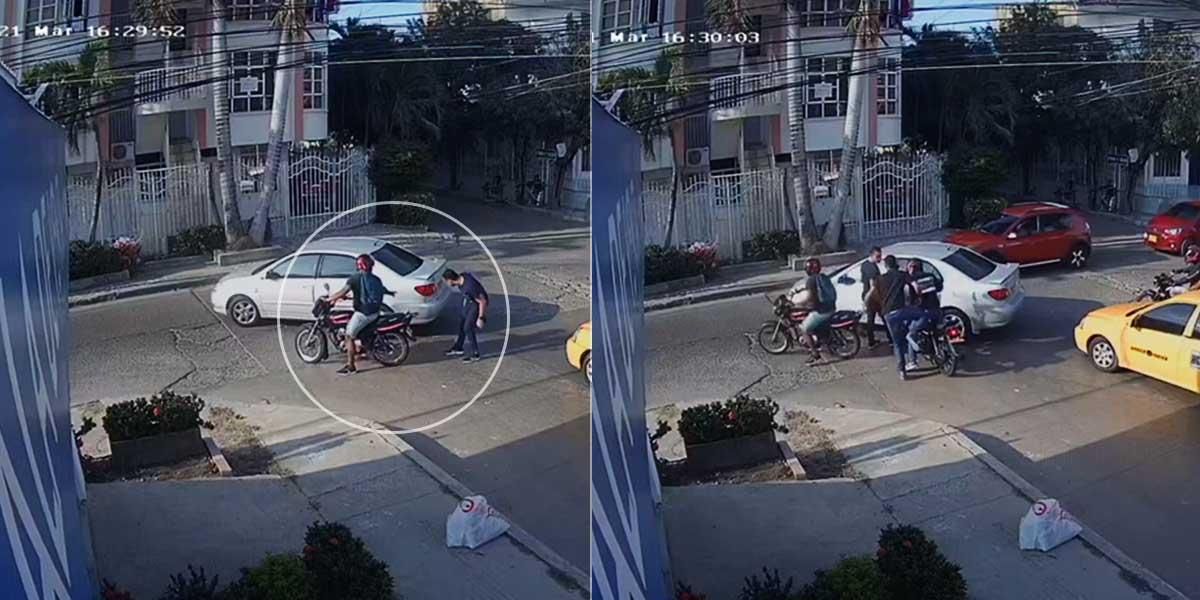Nueva modalidad de robo en Cartagena: estrellan vehículos para asaltar al conductor cuando éste se baja