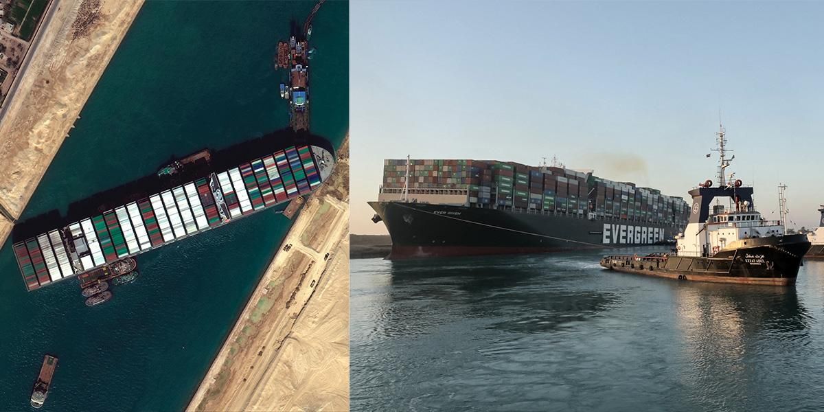 Liberan gran parte del buque Ever Given que bloquea el Canal de Suez