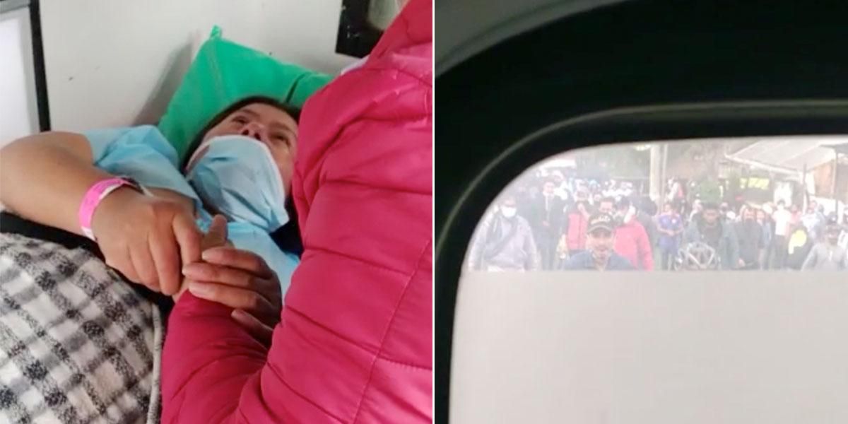 (Video) Ambulancia que transportaba mujer en embarazo fue atacada durante protestas en Cundinamarca