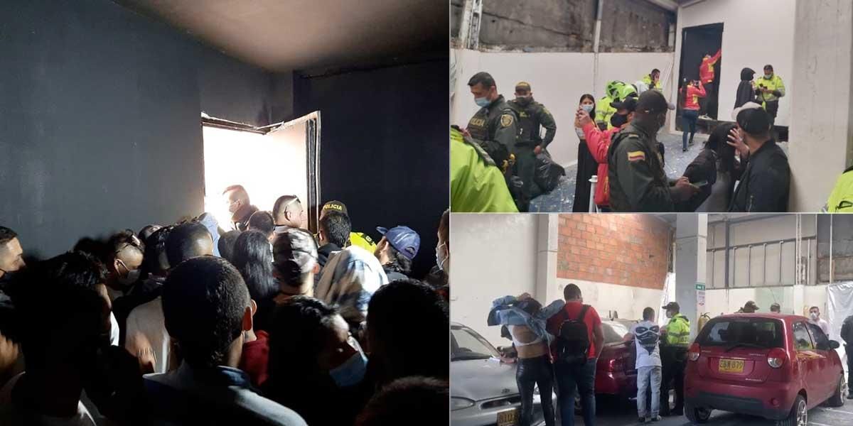 Sorprenden fiesta con más de 150 personas en un parqueadero subterráneo de Chapinero