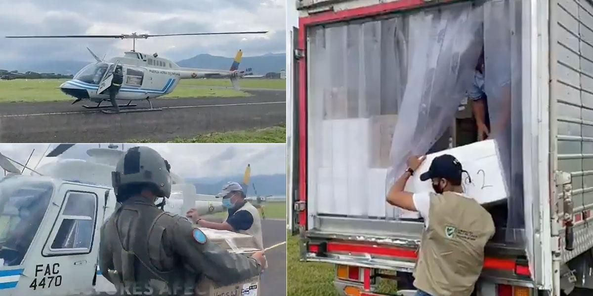 Fuerza Aérea llevó 22.089 vacunas al Valle del Cauca para aplicar segunda dosis