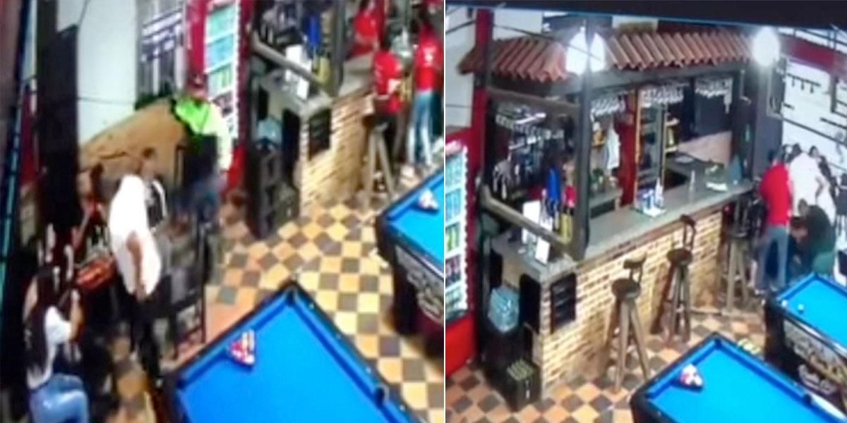 (Video) Desnudan y propinan fuerte golpiza a hombre que entró a robar a billar de Villavicencio