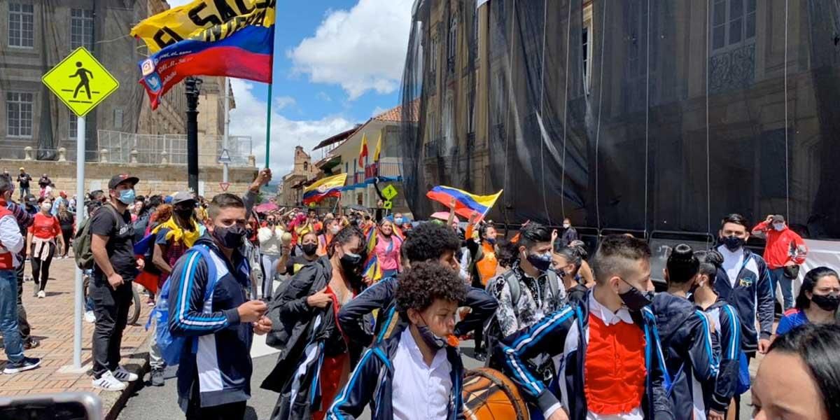Se registran manifestaciones pacíficas en el centro de Bogotá