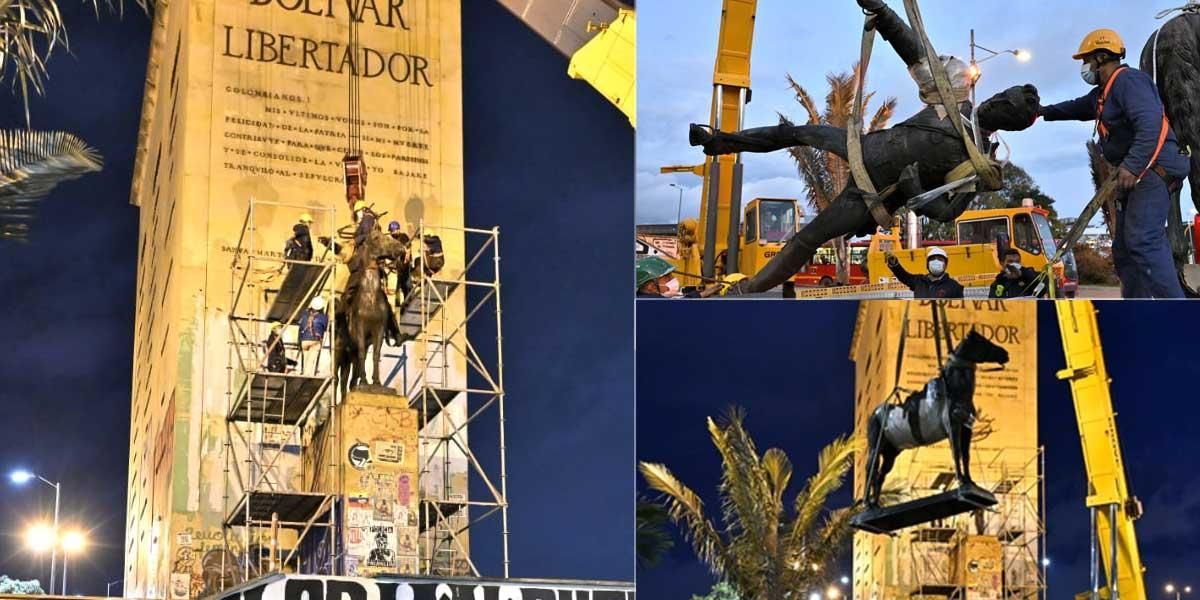 Al menos seis meses tardará restauración de escultura de Bolívar Ecuestre del monumento de Los Héroes en Bogotá
