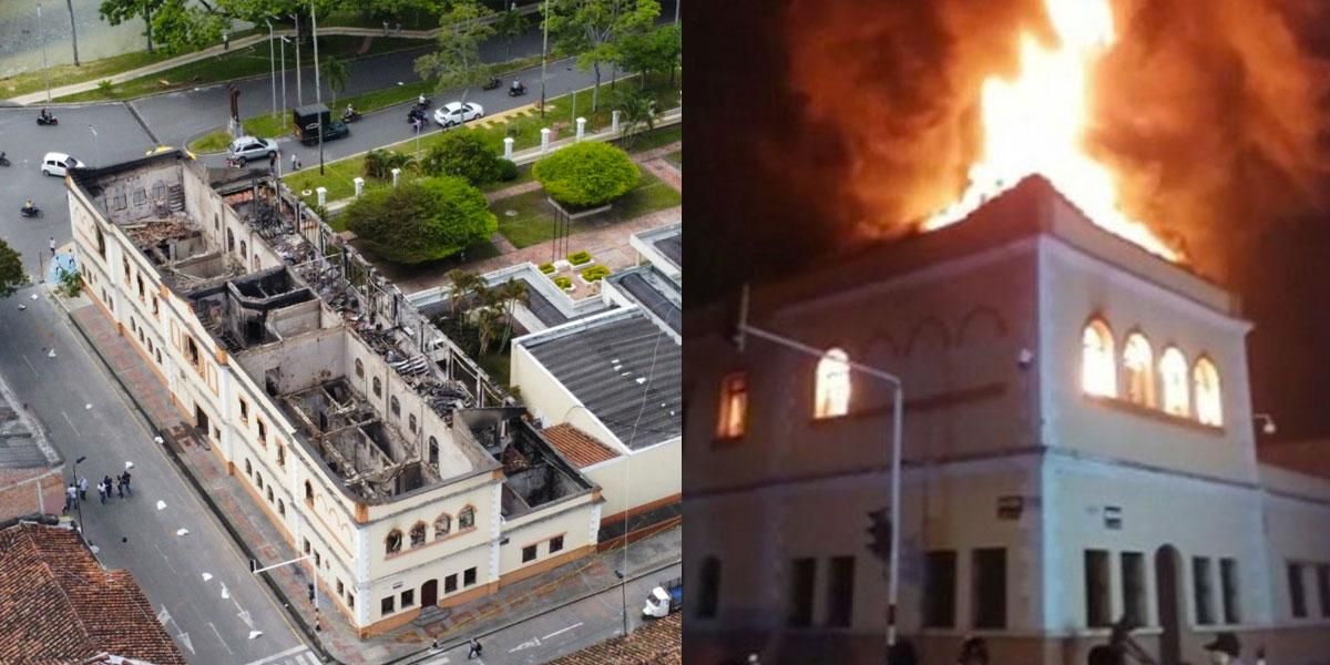 Así quedó el Palacio de Justicia de Tuluá tras el incendio de este martes