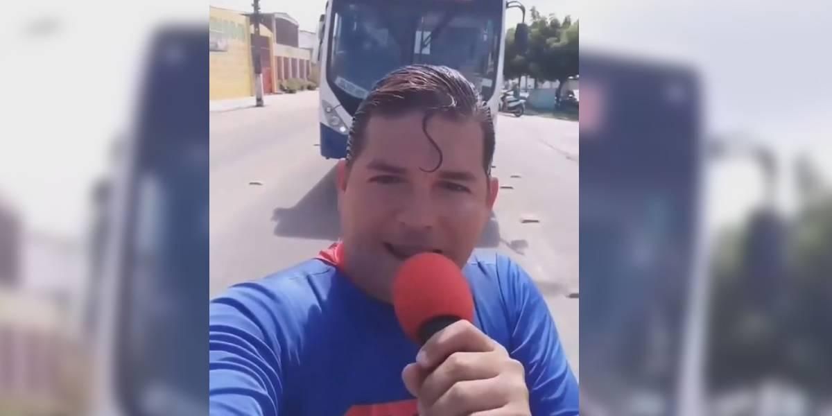 superman brasil atropellado bus video viral