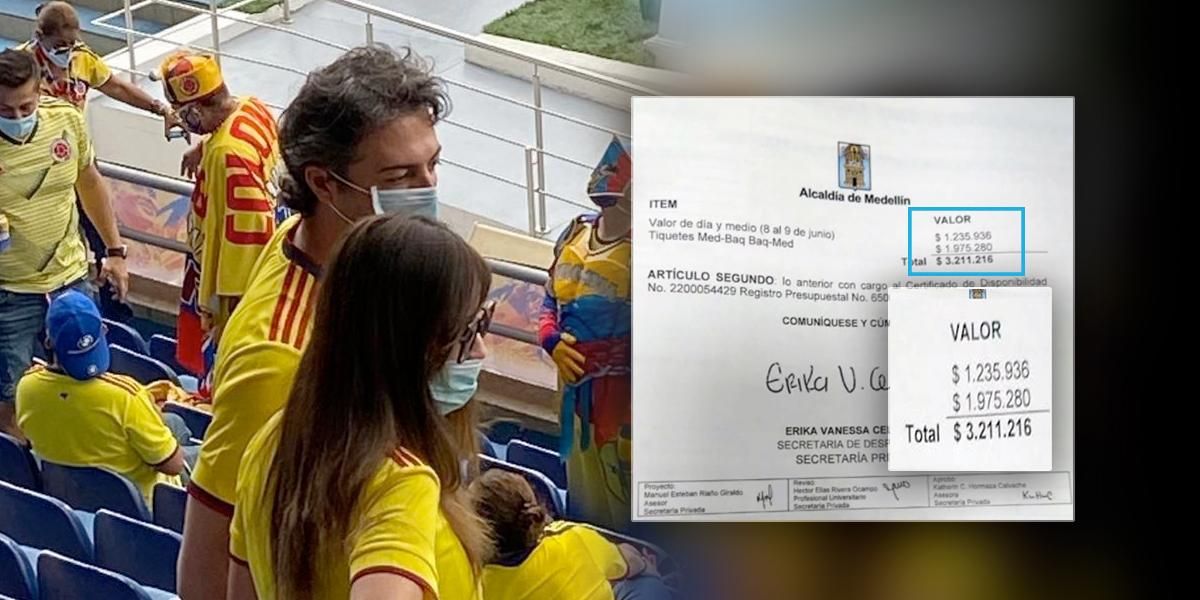 Polémica por foto del alcalde de Medellín en el partido de Colombia en Barranquilla