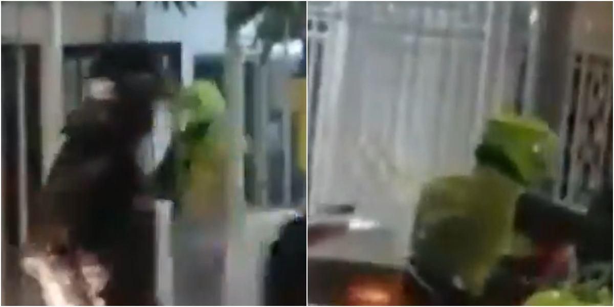 Video policías rompen vidrios ingresan casa Barranquilla La Ciudadela