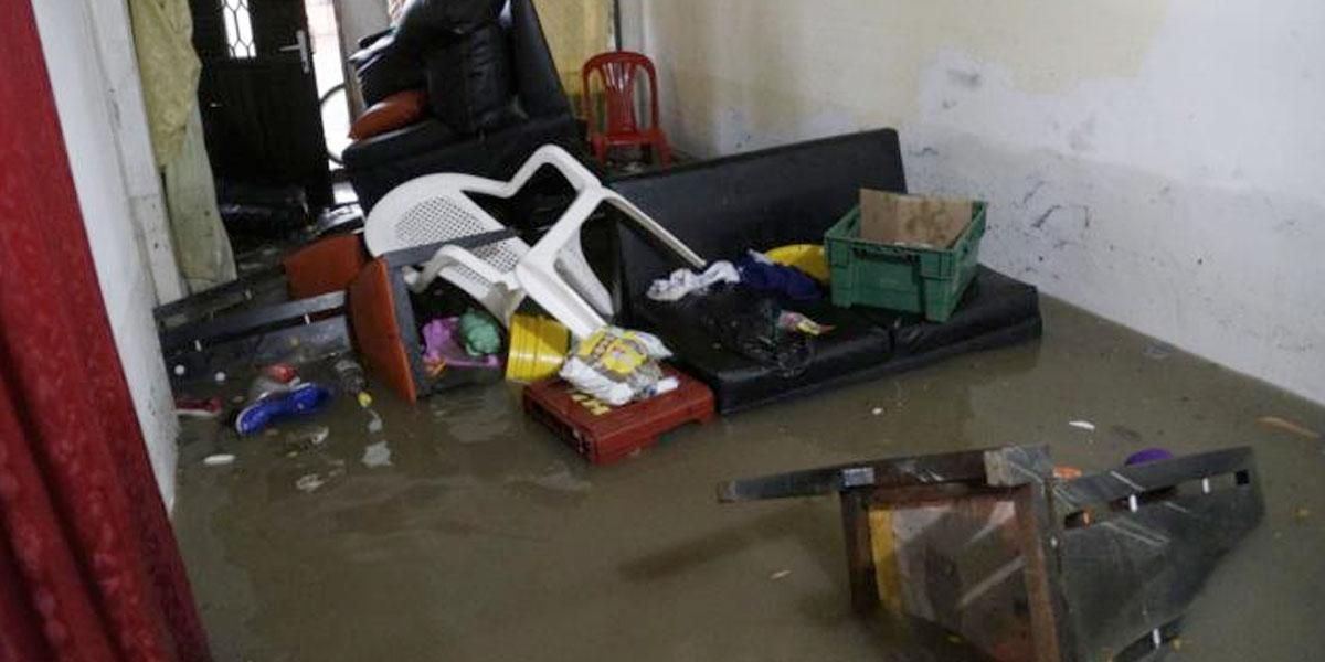 Más de 100 casas afectadas por fuerte aguacero en el Atlántico