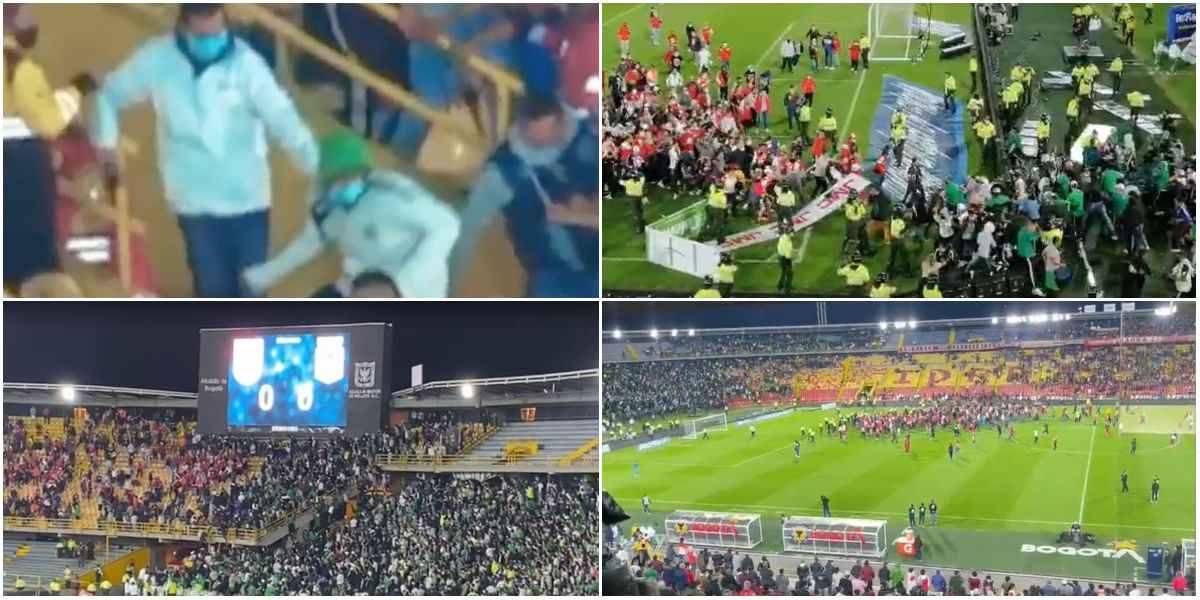 videos mas impactantes agresiones peleas hinchas santa fe nacional estadio el campin bogota