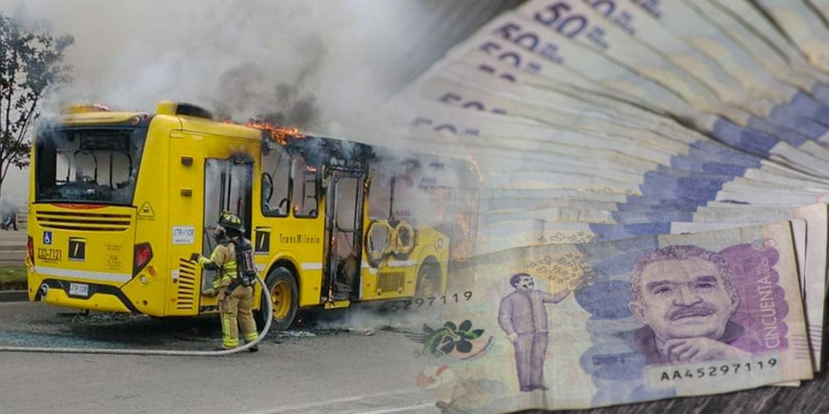Ofrecen recompensa de $20 millones por los responsables de quemar bus de TransMilenio