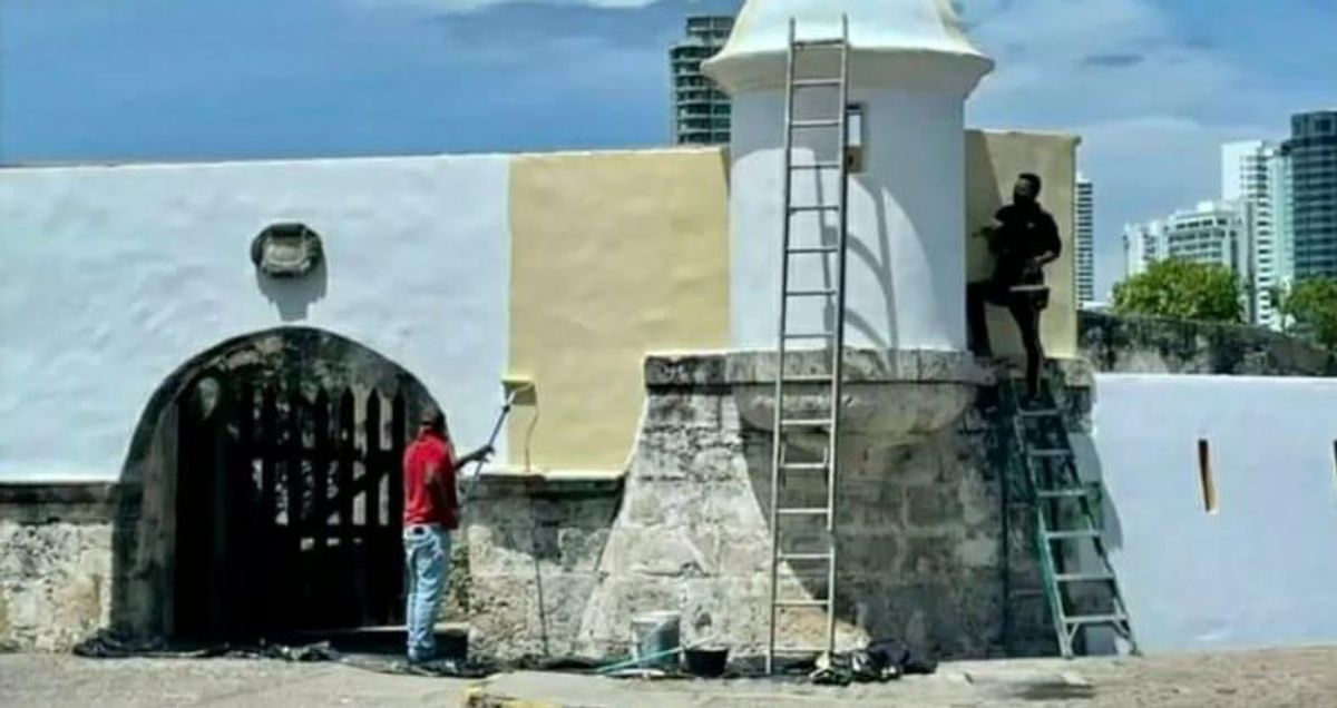 Qué dicen las autoridades por polémica pintura a una de las murallas de Cartagena