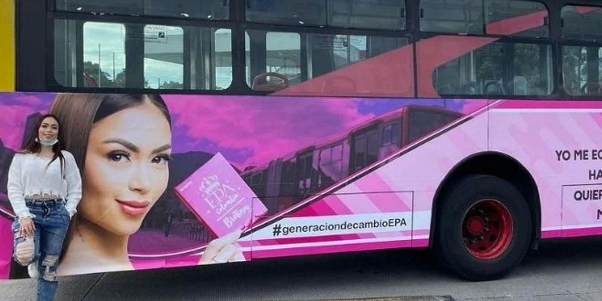 TransMilenio se pronuncia tras publicidad de Epa Colombia en uno de sus buses