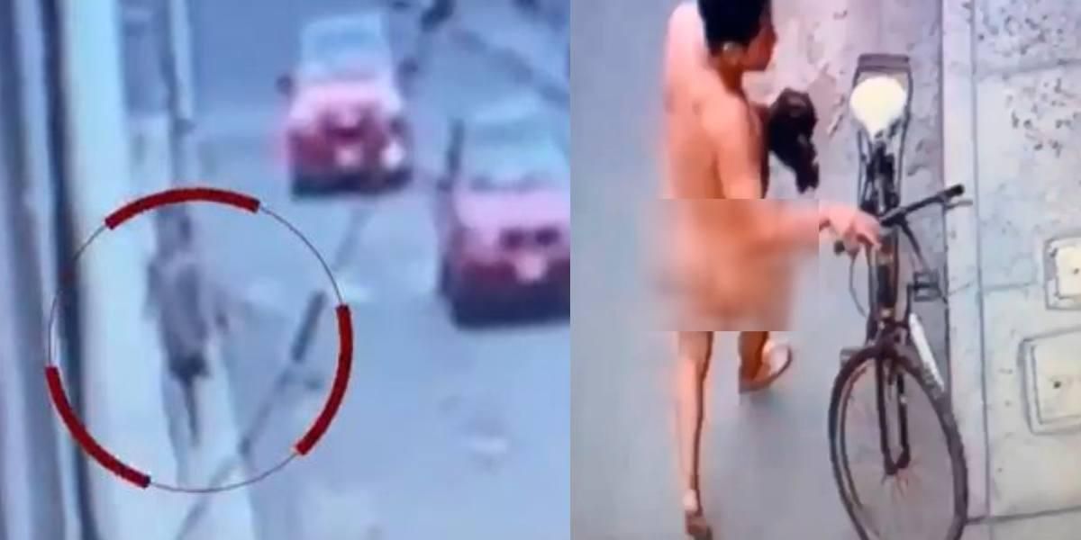 video hombre desnudo roba bicicleta amante peru trujillo